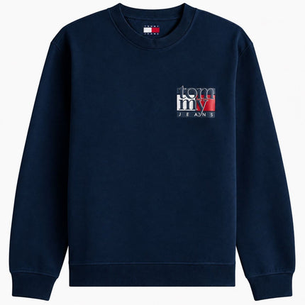 Mens Sweatshirts Classic Logo Print Long Sleeve Tops - Dark Navy-Quality Brands Outlet-