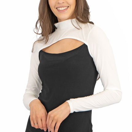 Karen Millen Peep Hole Black & White Long Sleeve Jersey Tops