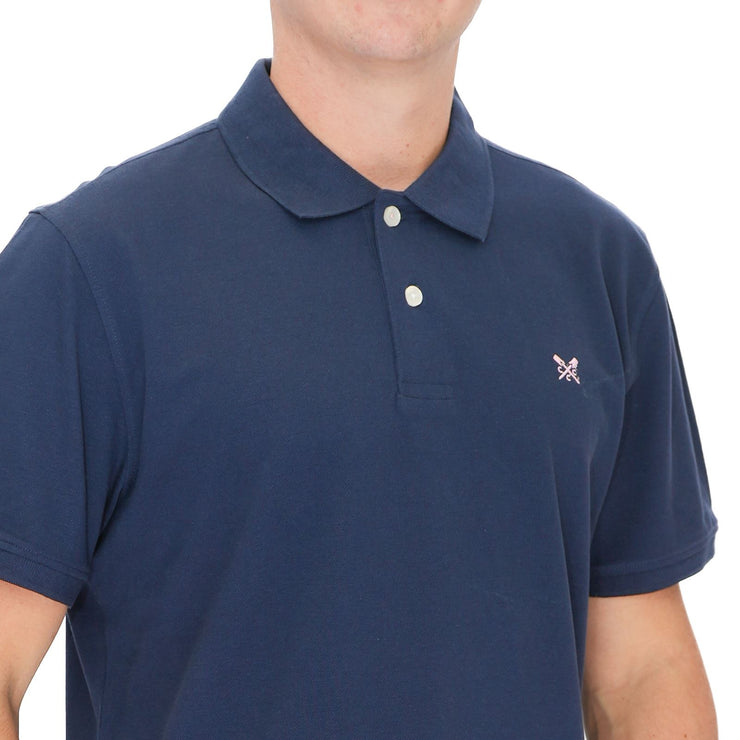 Crew Clothing Polo Shirt Classic Pique Cotton Navy - Quality Brands Outlet
