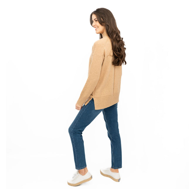 Nobodys Child Longline Jumper Funnel Neck Supersoft Camel-Quality Brands Outlet-