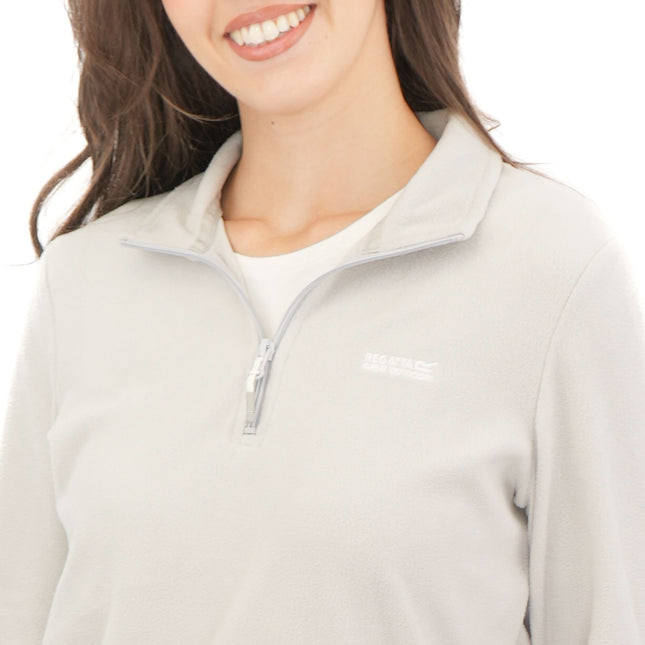 Regatta Light Grey Sweethart Zip Neck Fleece-Quality Brands Outlet-