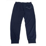 True Religion Mens Joggers Navy Blue Printed Logo on Leg