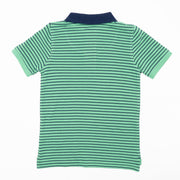 Mini Boden Boys Green Stripe  Short Sleeve Polo Shirts