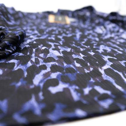 Vero Moda Black Purple Leopard Print 3/4 Sleeve Tops-Quality Brands Outlet-