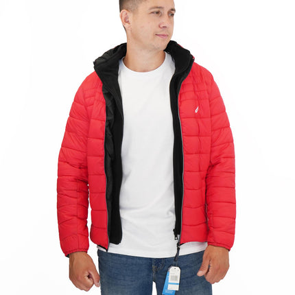 Nautica Performance Double Zip Puffer Jacket Red - Quality Brands Outlet