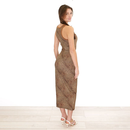 Lola Brown Midi Dress Sleeveless Jersey - Quality Brands Outlet