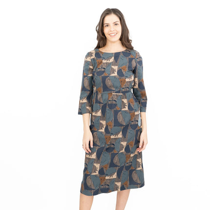 Seasalt Cloudscape Abstract Print Midi Dress-Quality Brands Outlet-