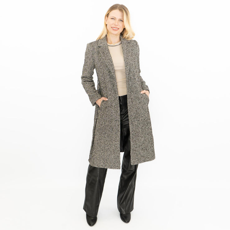 Womens Twill Herringbone Coat