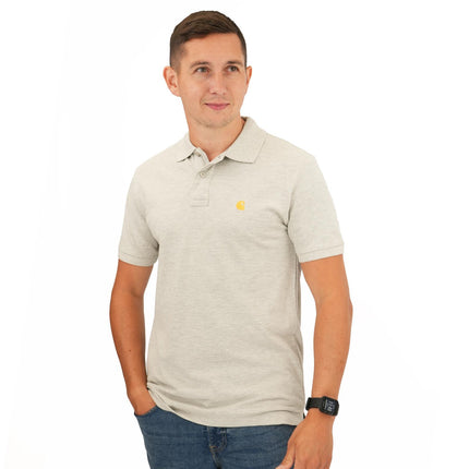 Premium Brand Polo Shirt Chase Pique Cotton Light Grey-Quality Brands Outlet-