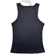 Mint Velvet Ribbed Embellished High Neck Vest Top Black - Quality Brands Outlet