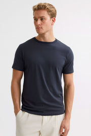 Bless Cotton T-Shirts Navy Short Sleeve Tops - Quality Brands Outlet