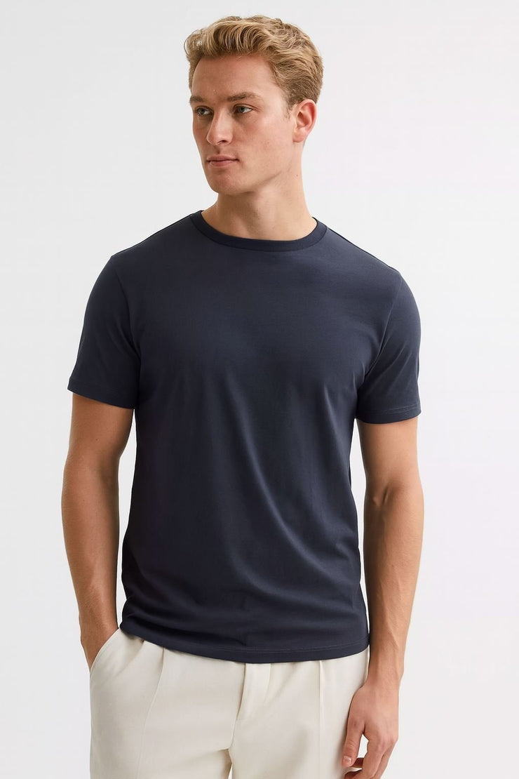 Bless Cotton T-Shirts Navy Short Sleeve Tops - Quality Brands Outlet