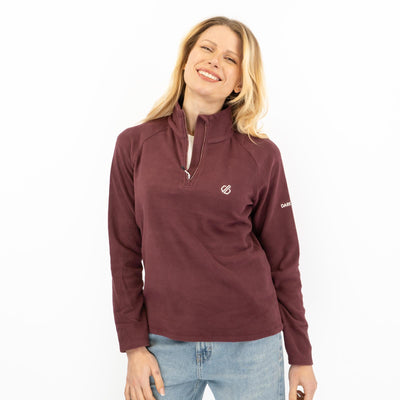 Dare 2B Womens Fleece Jacket Lightweight Freeform Half Zip Burgundy - Quality Brands Outlet