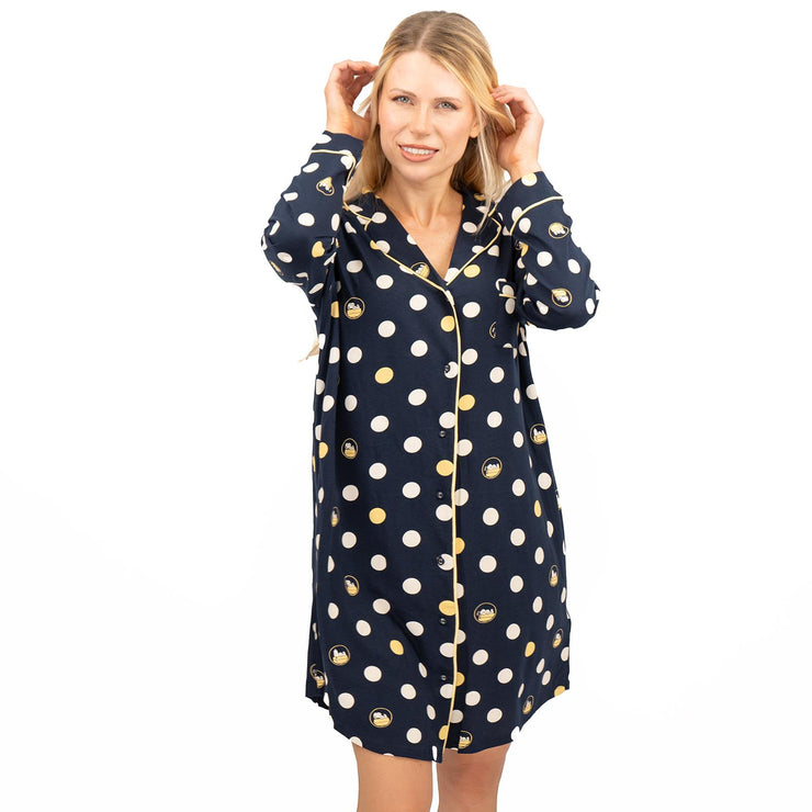 M&S Navy Button Through Snoopy Nightdress