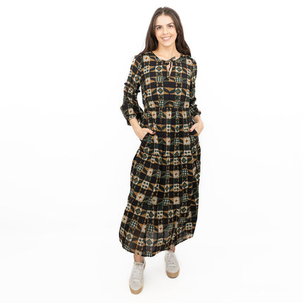 Seasalt Black Dearling Dress Tiered Patchwork-Quality Brands Outlet-
