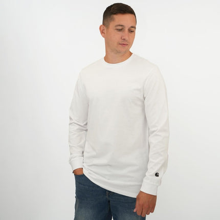 Long Sleeve T-shirt Essential White Tops-Quality Brands Outlet-