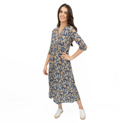 Seasalt Blue Chapelle Dress in Woodland Garlic Marine - Quality Brands Outlet