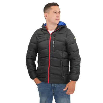 Nautica Mens Performance N83 Hooded Puffer Jacket Black-Quality Brands Outlet-