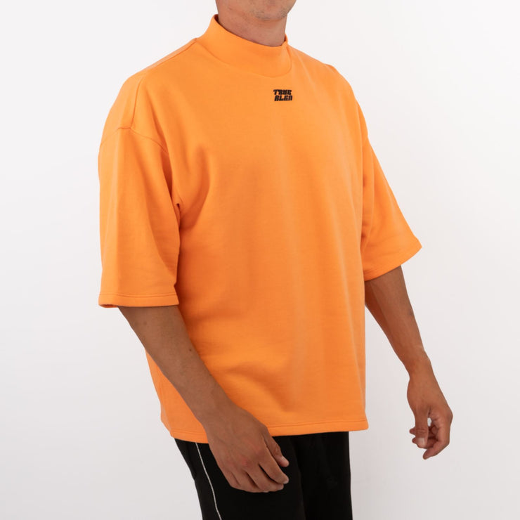 True Religion Mens High Neck Orange Short Sleeve Top