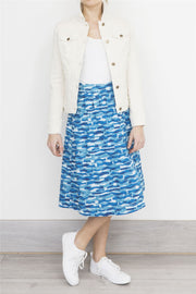 Seasalt Blue Waves Flare Midi Skirts with Pockets - Quality Brands Outlet