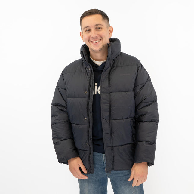 Water Repellent Puffer Jacket Navy Winter Coat