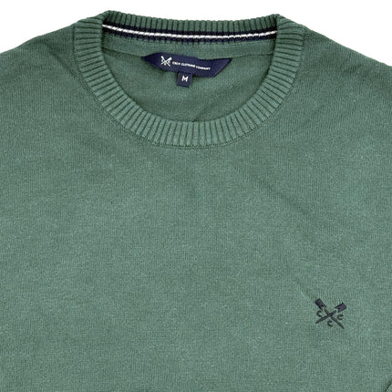 Crew Clothing Mens Knitted Jumper Long Sleeve Emerald Green-Quality Brands Outlet-