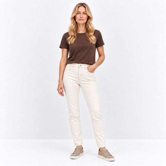 Womens Jeans Lily Slim Fit Stretch Jeans – Cream-Quality Brands Outlet-