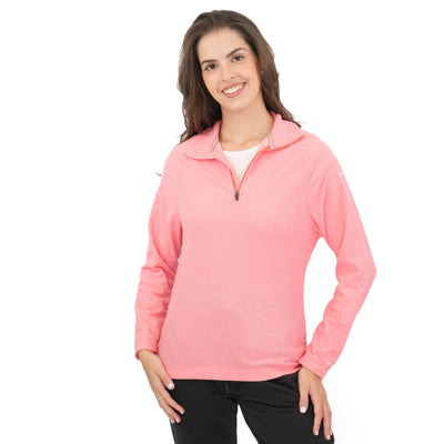 Trespass Half Zip Microfleece Fleece Jackets Peach Blush - Quality Brands Outlet