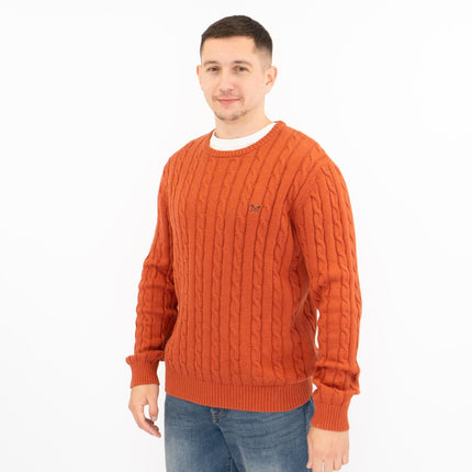 Crew Clothing Mens Oarsmen Midweight Cable Knit Jumper-Quality Brands Outlet-