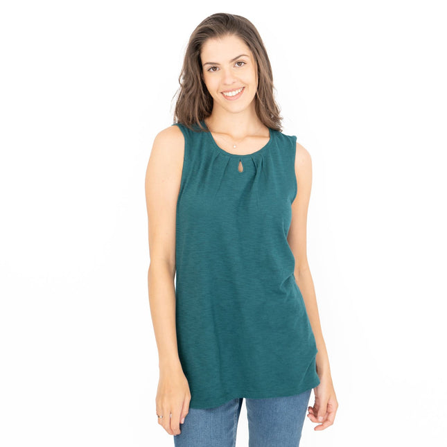 Seasalt Bright Beach Green Keyhole Summer Vest Sleeveless Tops-Quality Brands Outlet-