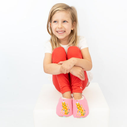 Joules Girls Pink Fluffy Warm Slippers