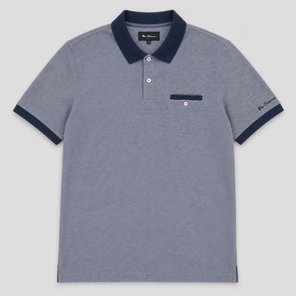 Two Tone Piqué Polo Shirt – Navy
