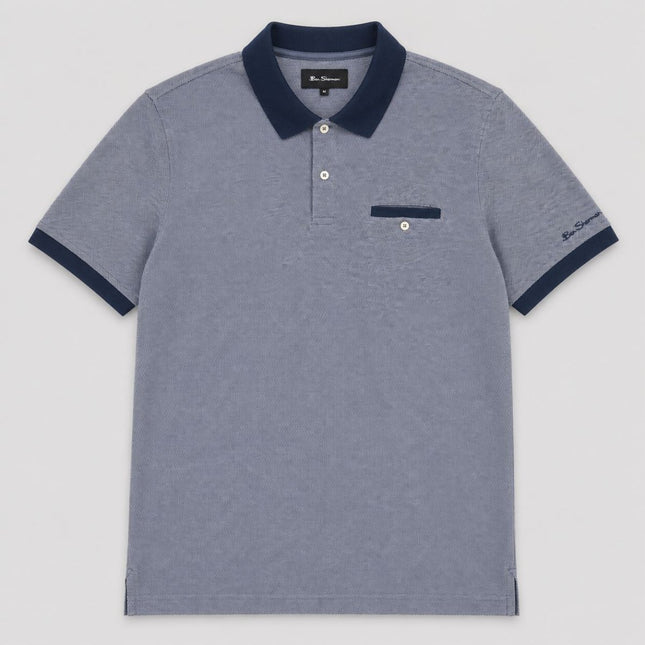 Two Tone Piqué Polo Shirt – Navy-Quality Brands Outlet-