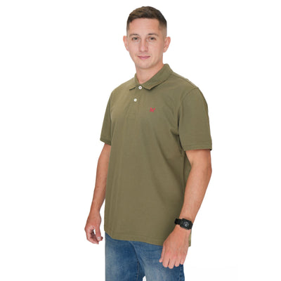 Crew Clothing Polo Shirt Classic Pique Cotton Dark Olive Green - Quality Brands Outlet