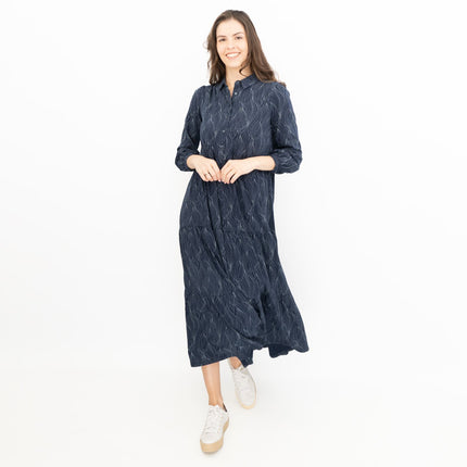 Seasalt Womens Navy Jersey Windflower Tiered Midi Dress-Quality Brands Outlet-