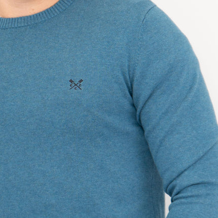 Crew Clothing Mens Knitted Jumper Long Sleeve Blue-Quality Brands Outlet-