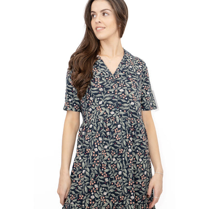 Seasalt Grey Priddacombe Short Sleeve Midi Dress-Quality Brands Outlet-
