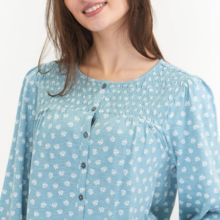 White Stuff Soft Blue Daniella Long Sleeve Tops-Quality Brands Outlet-