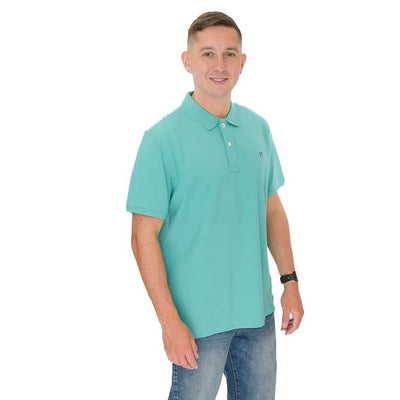 Crew Clothing Polo Shirt Classic Pique Cotton Aqua Green - Quality Brands Outlet