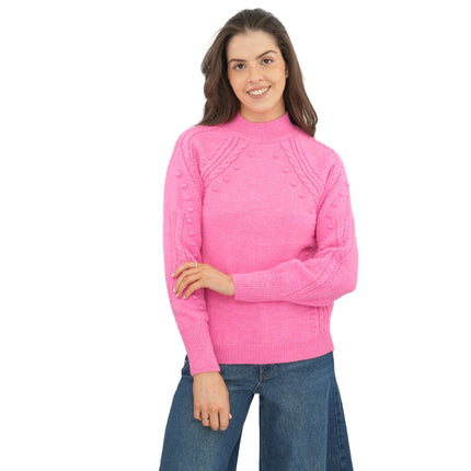 M&S Pink Rib & Bobble Jumper - Quality Brands Outlet