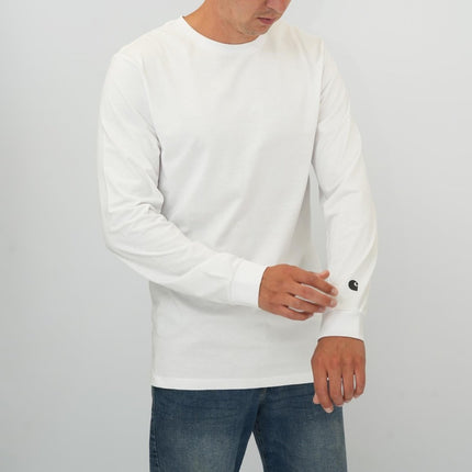 Long Sleeve T-shirt Essential White Tops-Quality Brands Outlet-