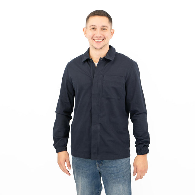 M&S Autograph Mens Cotton Rich Utility Jacket Overshirt Blue-Quality Brands Outlet-