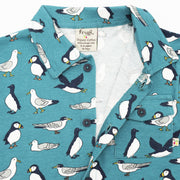 Frugi Boys Rupert Shirt Blue Penguin Print Short Sleeve Tops
