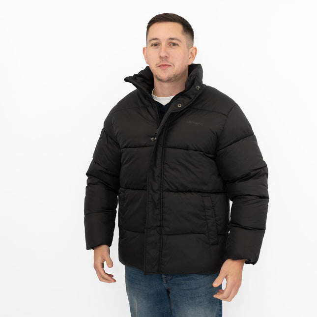 Water Repellent Puffer Jacket Black Winter Coat