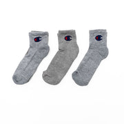 Champion Men's 3-Pack Grey Ankle Low Cut Sports Socks Size 6-12