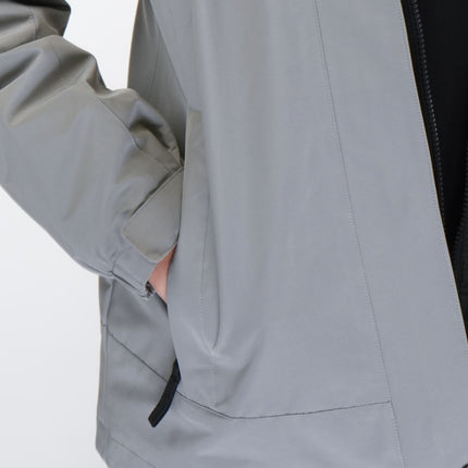 3-in-1 Waterproof Ski Jacket Grey with Detachable Insert-Quality Brands Outlet-
