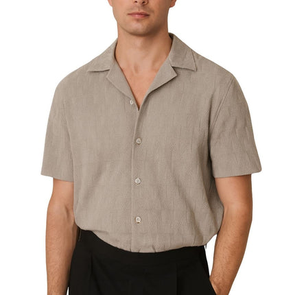 Ackling Cuban Shirts Mocha Short Sleeve-Quality Brands Outlet-