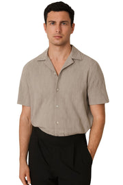 Ackling Cuban Shirts Mocha Short Sleeve - Quality Brands Outlet