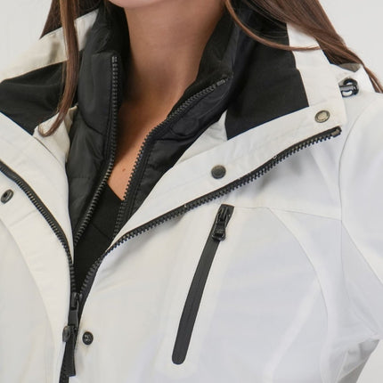 3-in-1 Waterproof Ski Jacket White with Detachable Insert-Quality Brands Outlet-