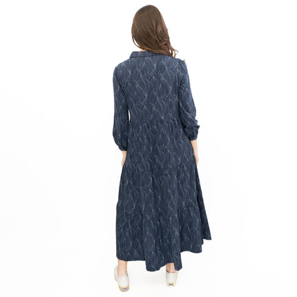 Seasalt Womens Navy Jersey Windflower Tiered Midi Dress-Quality Brands Outlet-